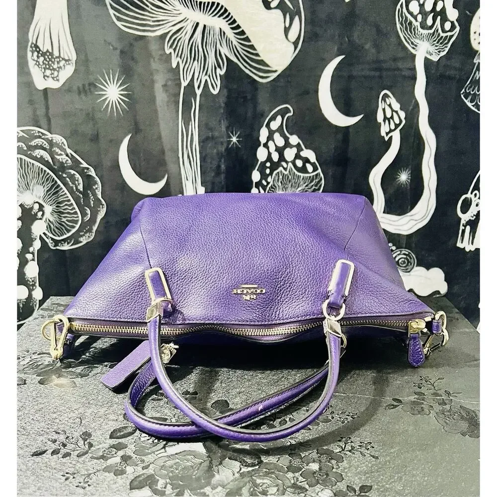 Coach Chicago Ellis Tote Purple Pebbled Leather Gold Hardware 33961 Shoulder Bag